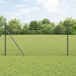 vidaXL Graues Zaunpfosten-Set 2er Set Grau Metall 10 x 1 m Langlebig
