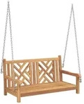 vidaXL Gartenschaukelbank 114 x 60 x 64 cm Massivholz Teak
