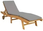 vidaXL Sonnenliege Braun und Hellgrau Polyester