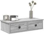 vidaXL Wandregal mit Schubladen Grau Sonoma 60x25x15 cm Holzwerkstoff