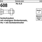 Senkschraube DIN 608 4-ktansatz/6-ktmutter M10x 40 Mu 8.8 100 St&uuml;ck