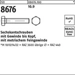 Sechskantschraube ISO 8676 VG M12x1,25x 20 10.9 100 St&uuml;ck