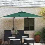 vidaXL Terrassenumbrella Gr&uuml;n Polyester 300 cm x 300 cm Zusammenklappbar