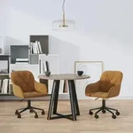 vidaXL Esszimmerst&uuml;hle 2 Stk. Drehbar Braun Samt