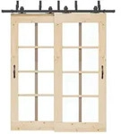 vidaXL Schiebet&uuml;rbeschlag-Set 200 cm Stahl Schwarz