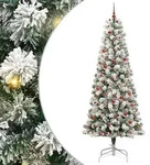 vidaXL K&uuml;nstlicher klappbarer Weihnachtsbaum Gr&uuml;n und Wei&szlig; 240 cm