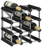 vidaXL Weinregal f&uuml;r 12 Flaschen Schwarz Massivholz Kiefer