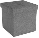 Intirilife Faltbare Sitzhocker 30x30x30 cm in FELS GRAU - Sitzw&uuml;rfel mit...