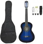"vidaXL 8-tlg. Klassische Gitarre Set f&uuml;r Anf&auml;nger Blau 1/2 34""