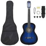 "vidaXL 8-tlg. Klassikgitarren-Set f&uuml;r Anf&auml;nger Blau 3/4 36""
