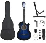 "vidaXL 12.-tlg. Westerngitarre Set mit 6 Saiten Blau-Schattiert 38""