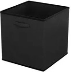 Intirilife 6x faltbare Aufbewahrungs-Stoffbox in Schwarz - 26.7 x 26.7 x 28 cm -
