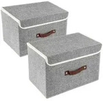 Faltbare Aufbewahrungsbox mit Deckel Stoff Waschbare Kisten 38x25x25