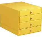 Rhodia Schubladenbox mit 4 Laden Kunstleder 24,8x32 ,7x22,8cm Narzisse 318966C