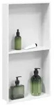vidaXL Duschnische Mattwei&szlig; 32x62x9 cm Edelstahl