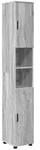 vidaXL Badezimmerschrank mit Speicher Graues Sonoma 30 x 35 x 192 cm