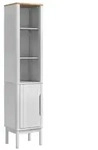 vidaXL Bad hoher Schrank FLORO Wei&szlig; 35 x 30 x 160 cm Massivholz Kiefer