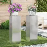 vidaXL Outdoor-Pflanzens&auml;ulen 2 Stk. 24x24x75 cm Edelstahl