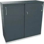 Schiebet&uuml;renschrank 3OH B1200xT442xH1133mm ws/Lavagrau