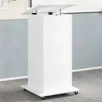 vidaXL Rednerpult mit Rollen & Schublade Wei&szlig; 55x55x107 cm