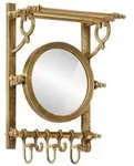vidaXL Wandgarderobe mit Kleiderhaken & Spiegel Aluminium
