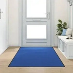 vidaXL Fu&szlig;matte Waschbar Blau 120x250 cm
