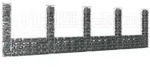 vidaXL Gabionenkorb U-Form mit 5 S&auml;ulen Eisen 500x20x150 cm