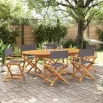 vidaXL Klappbare Gartenst&uuml;hle 6 Stk. Dunkelgrau Stoff