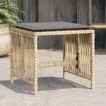 vidaXL Gartenhocker Kissen 4Stk. Beigemischung 41x41x36 cm Poly Rattan