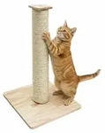 62cm Sisal Kratzs&auml;ule f&uuml;r Katzen mit Bambus Bodenplatte - Kratzbaum Klein...