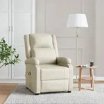 vidaXL Massagesessel Cremewei&szlig; Kunstleder