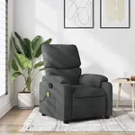 vidaXL Massage-Relaxsessel, Stoff, Dunkelgrau