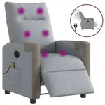vidaXL Massagesessel Elektrisch Hellgrau Stoff