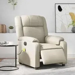 vidaXL Massagesessel Elektrisch Creme Kunstleder