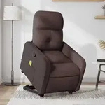 vidaXL Massagesessel mit Aufstehhilfe Dunkelbraun Stoff