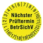 1238D Pr&uuml;fplaketten gelb D=15mm VE 250St
