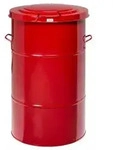 Kongamek Abfallbeh&auml;lter in rot aus Blech 115l Volumen