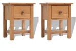 vidaXL Nachttische 2 Stk. 36x30x47 cm Massivholz Eiche