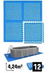4,2 m2 Poolunterlage - 12 EVA Matten 62x62 - Unterlegmatten Set - Pool Unterlage