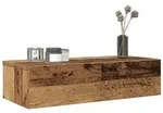 vidaXL Wandregal mit Schubladen Altholz-Optik 60x26,5x15 cm