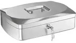 Geldkassette Stahlblech mit Schloss 330x235x90mm silber