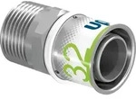 Uponor &Uuml;bergangsnippel S-Press PLUS aus Messing, verzinnt 32mmx1 1/4 AG