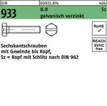 Sechskantschraube DIN 933 VG/Schlitz M4x 16 8.8 galv.verz. 500 St&uuml;ck
