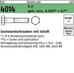 Sechskantschraube ISO 4014 Schaft M10x80 8.8 galv.verz. 8 DiSP+SL 100St.