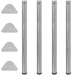 4 h&ouml;henverstellbare Tischbeine Nickel geb&uuml;rstet 870 mm