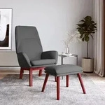 vidaXL Relaxsessel mit Hocker Dunkelgrau Stoff