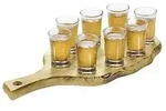 Kesper Schnapsglastr&auml;ger mit 8 Gl&auml;sern Kiefernholz 38x17x6cm, klar/natur