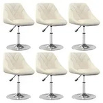 vidaXL Esszimmerst&uuml;hle 6 Stk. Drehbar Creme Samt