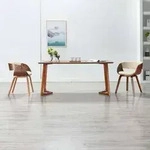 vidaXL Esszimmerst&uuml;hle 2 Stk. Creme Bugholz und Kunstleder