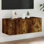 vidaXL TV-Wandschrank mit LED-Leuchten R&auml;uchereiche 80x35x31 cm